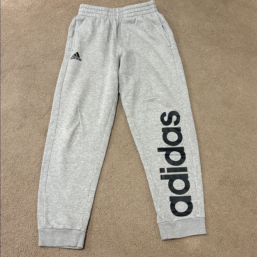 Adidas Kids Light Gray Joggers - Picture 5 of 6